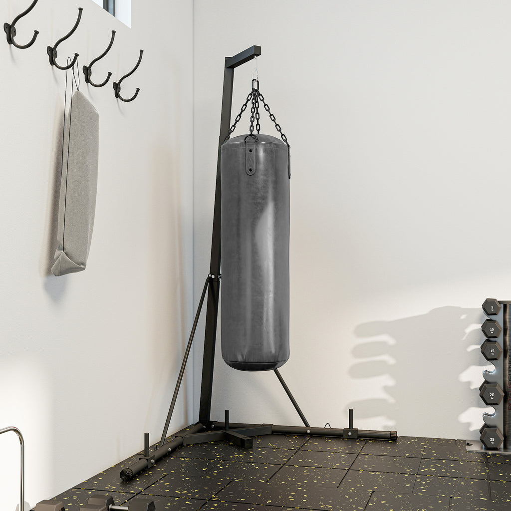 Foldable Punch Bag Stand, Height Adjustable Heavy Bag Stand with Weighted Base, For Home Gym