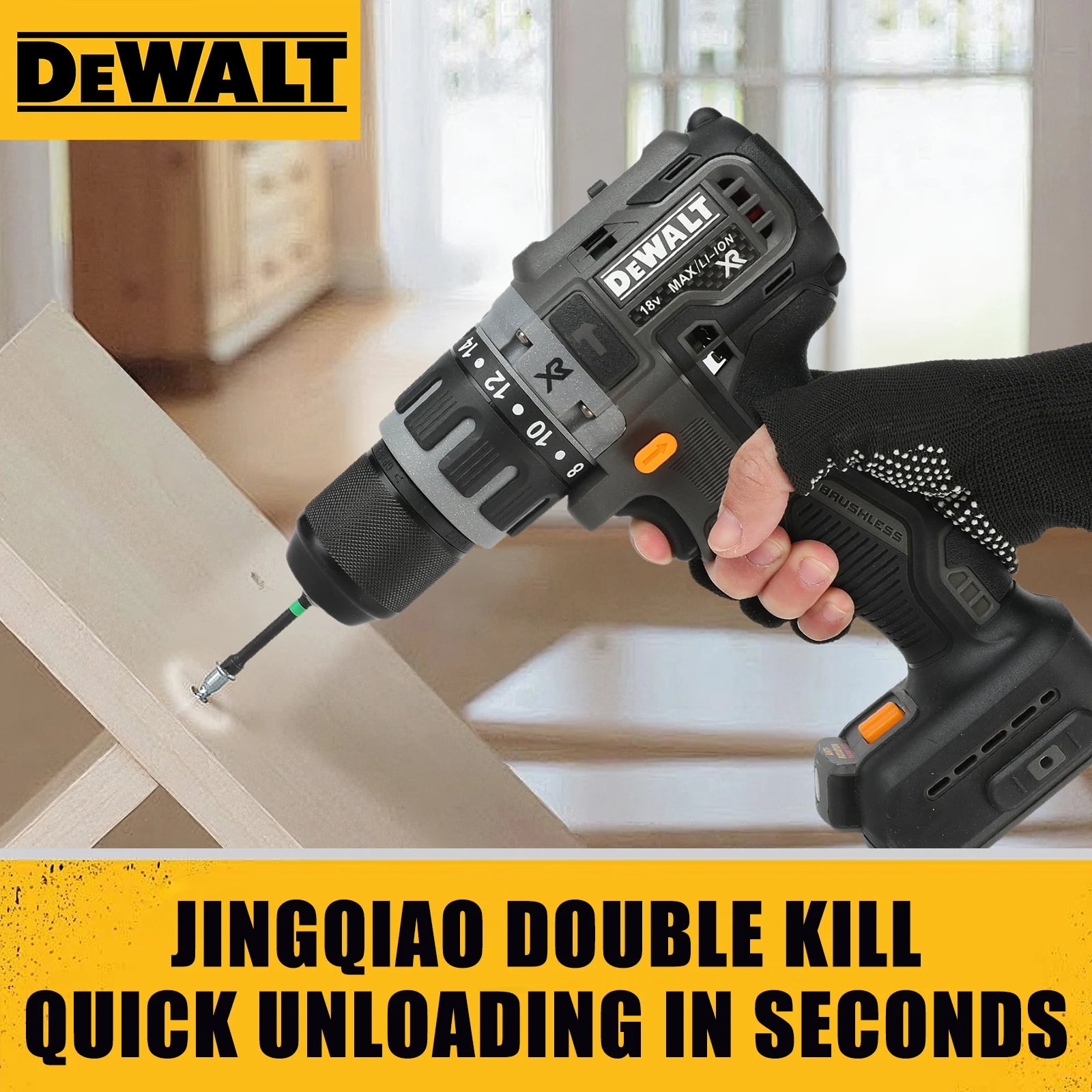 DEWALT 85M 20V Brushless Cordless 3‑Mode Hammer Drill Multifunction Electric Screwdriver Power Tool