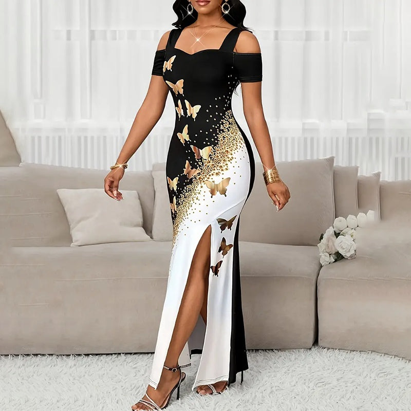 Butterfly Print Maxi Dress