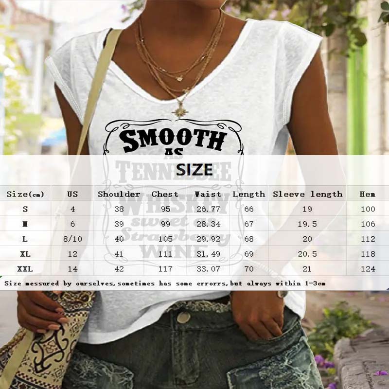 "Smooth as Tennessee Whisky" Letter Print Casual Top