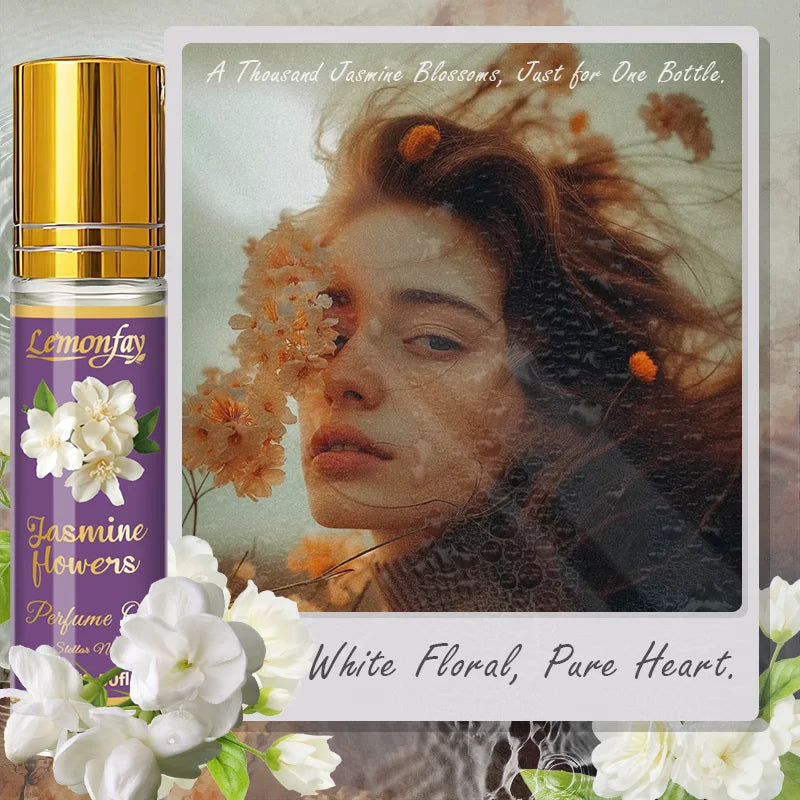 Lemonfay Jasmine Flowers Perfume Oil, Stellar Night Fragrance Oil, Long-Lasting Roll-On Perfume for Women, 15ml