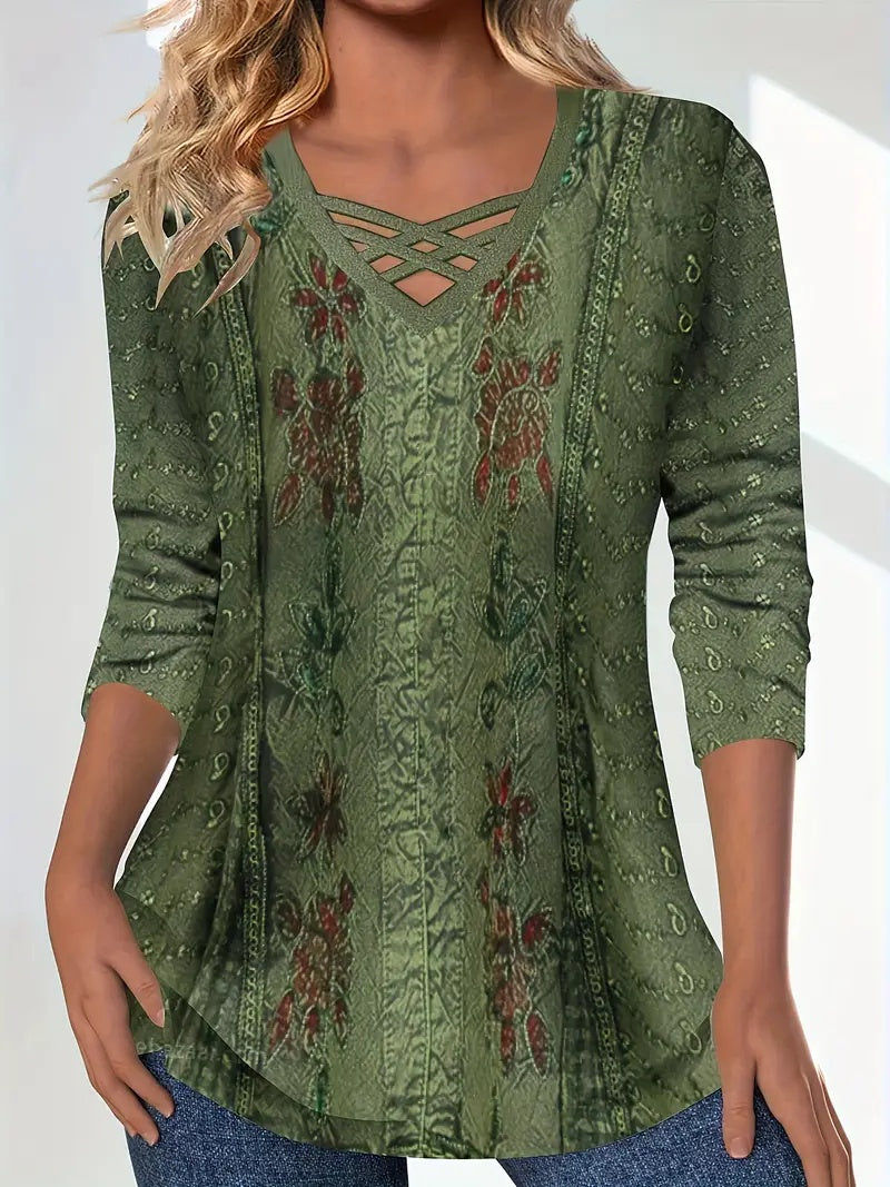 New Summer Lace Heart Print Top