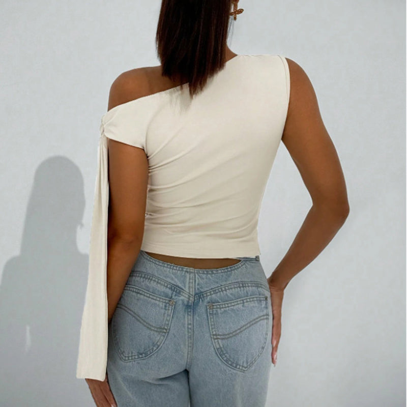 One-shoulder asymmetrical top