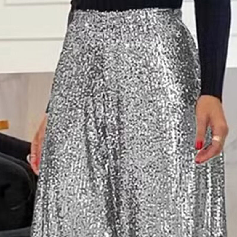 Sequin Palazzo Pants Glitter Casual Loose Wide Leg Long Trouser