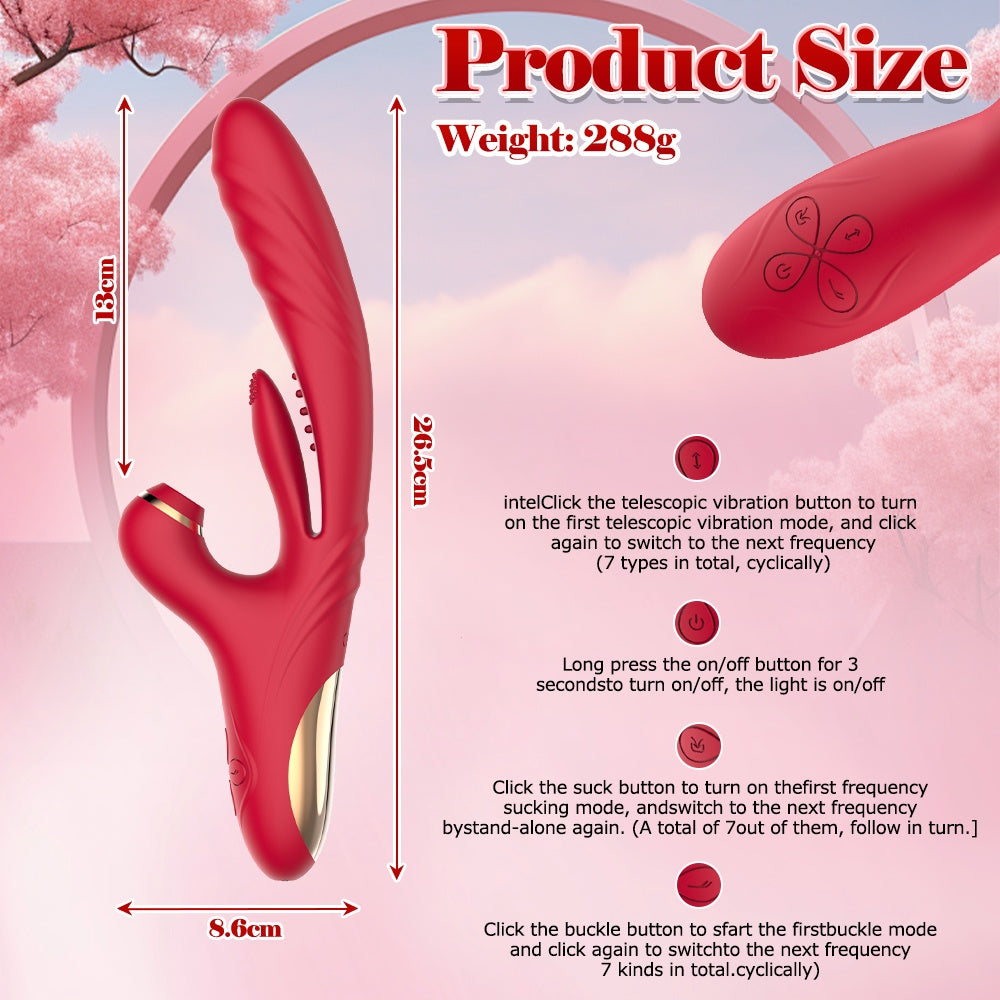 3 In 1 Woman Pleasure Toys Suction Tongue Vibrators For Triple Stimulation
