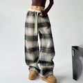 High-Waisted Plaid Wide Leg Pants