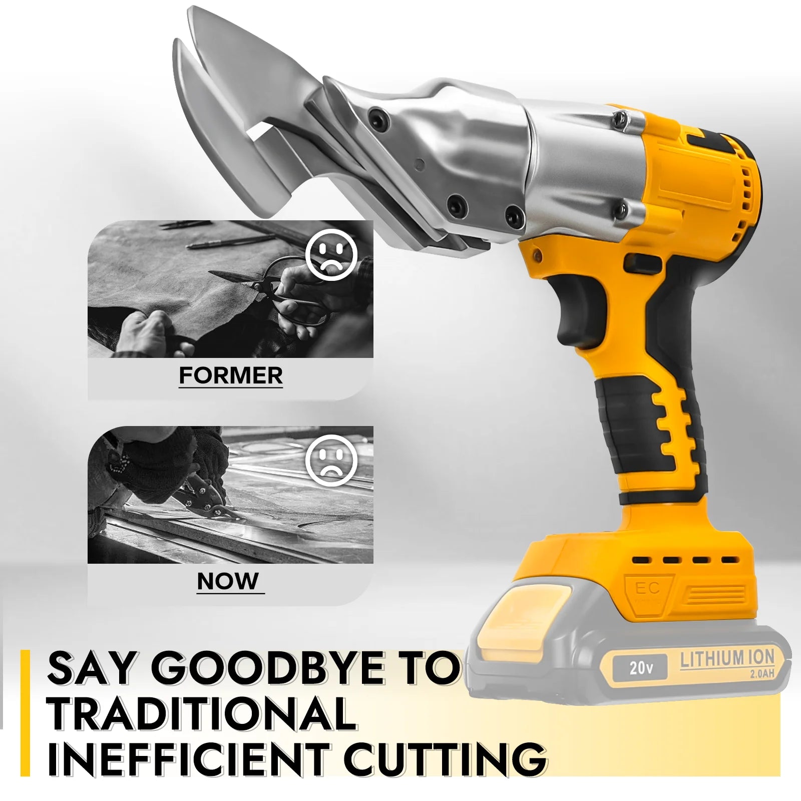 Brushless Cordless Metal Shear Electric Scissors 2 Variable Speed Metal Iron Cutting Tool Sheet Cutter For Dewalt 20V Battery