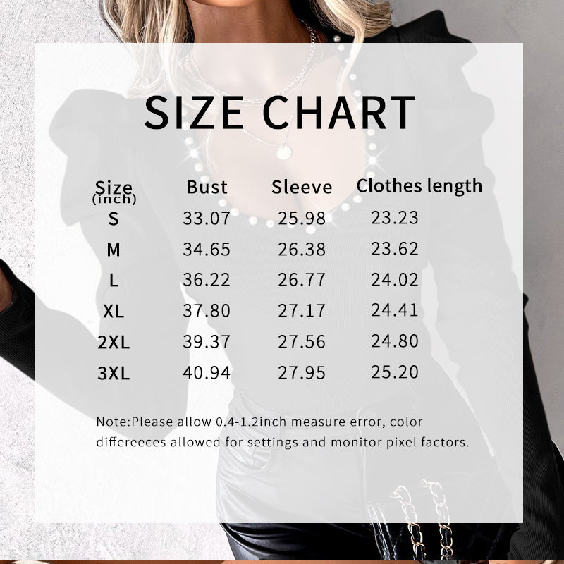 Sexy Beaded U-Neck Slim Fit Long Sleeve Top