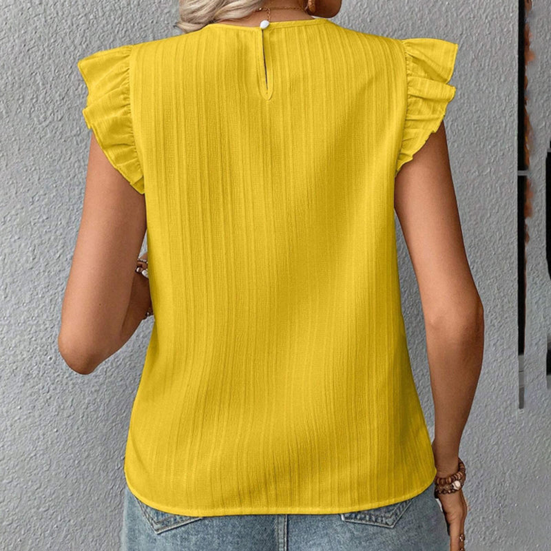 Ruffle Floral Crochet Blouse Shirt