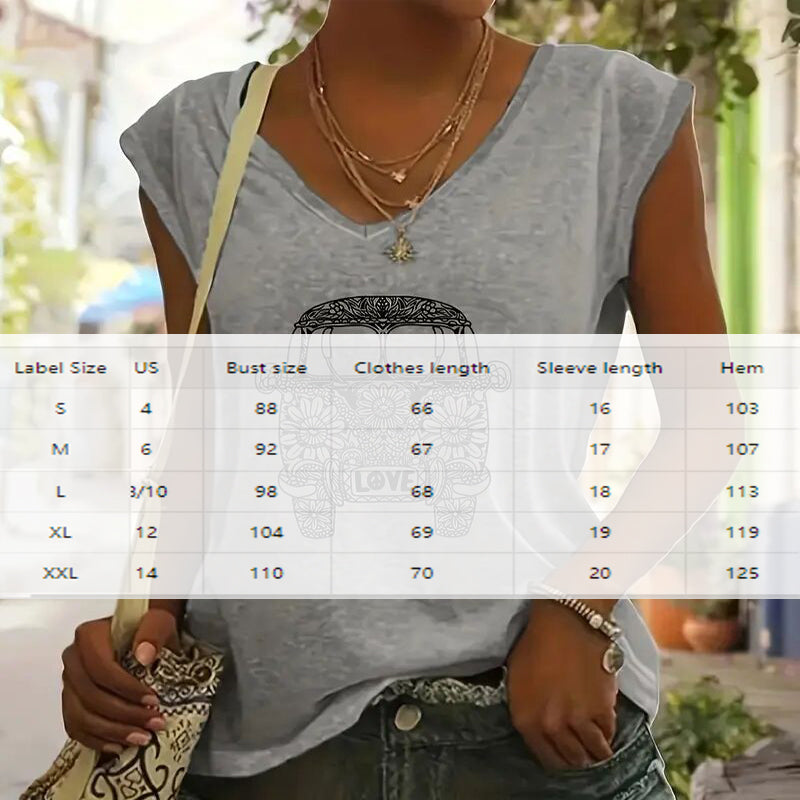 Floral Car Print Casual T-Shirt