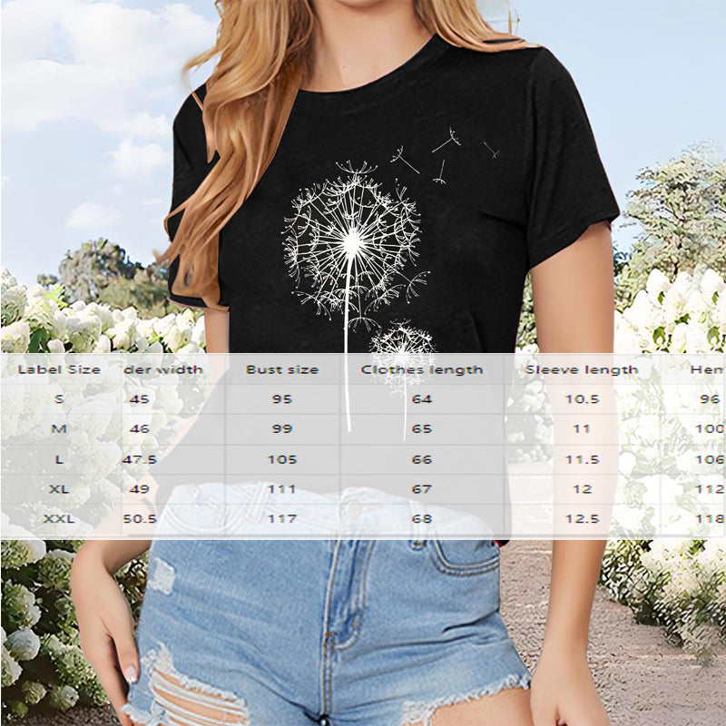 Dandelion Print Casual T-Shirt