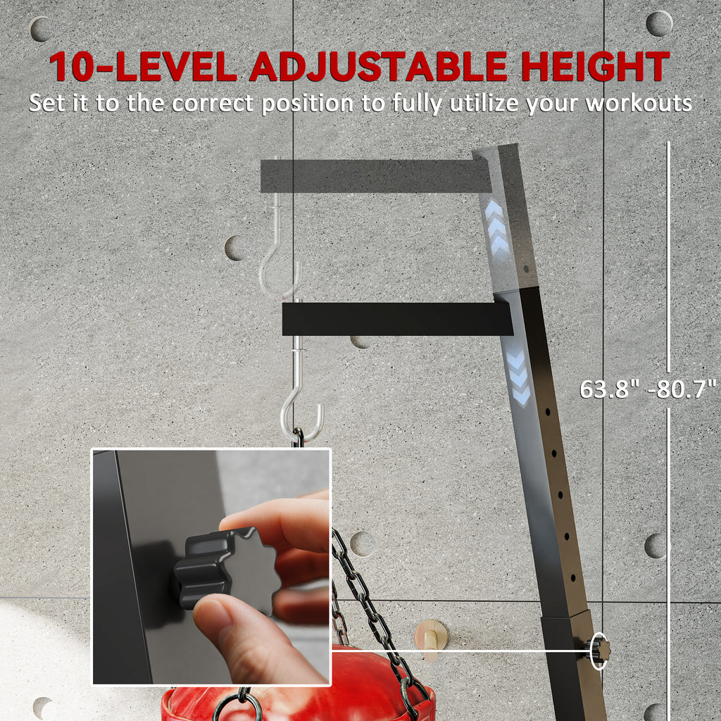 Foldable Punch Bag Stand, Height Adjustable Heavy Bag Stand with Weighted Base, For Home Gym
