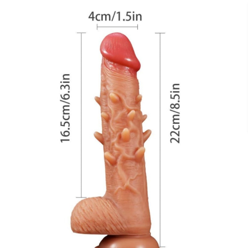 Popular Choice --- 1 Reusable Penis Cover With Vibration Function, Flesh Colored Penis Protection Cover, Super Soft Suitable For Couples With Penis Rings, Vibrating Dildos, Men's Toys, Penis Covers