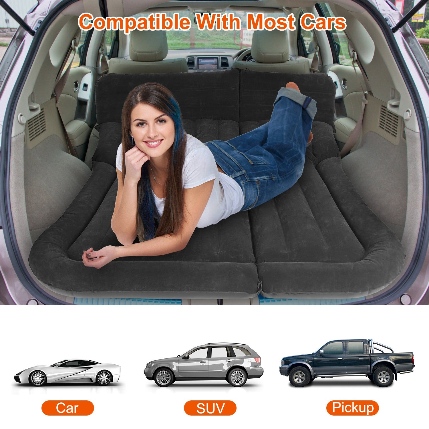 1Set Inflatable Thickened Camping Air Mattress
