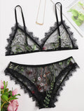 Sexy Lingerie Black Lace Sexy Sheer Mesh Embroidered Sexy Sleepwear