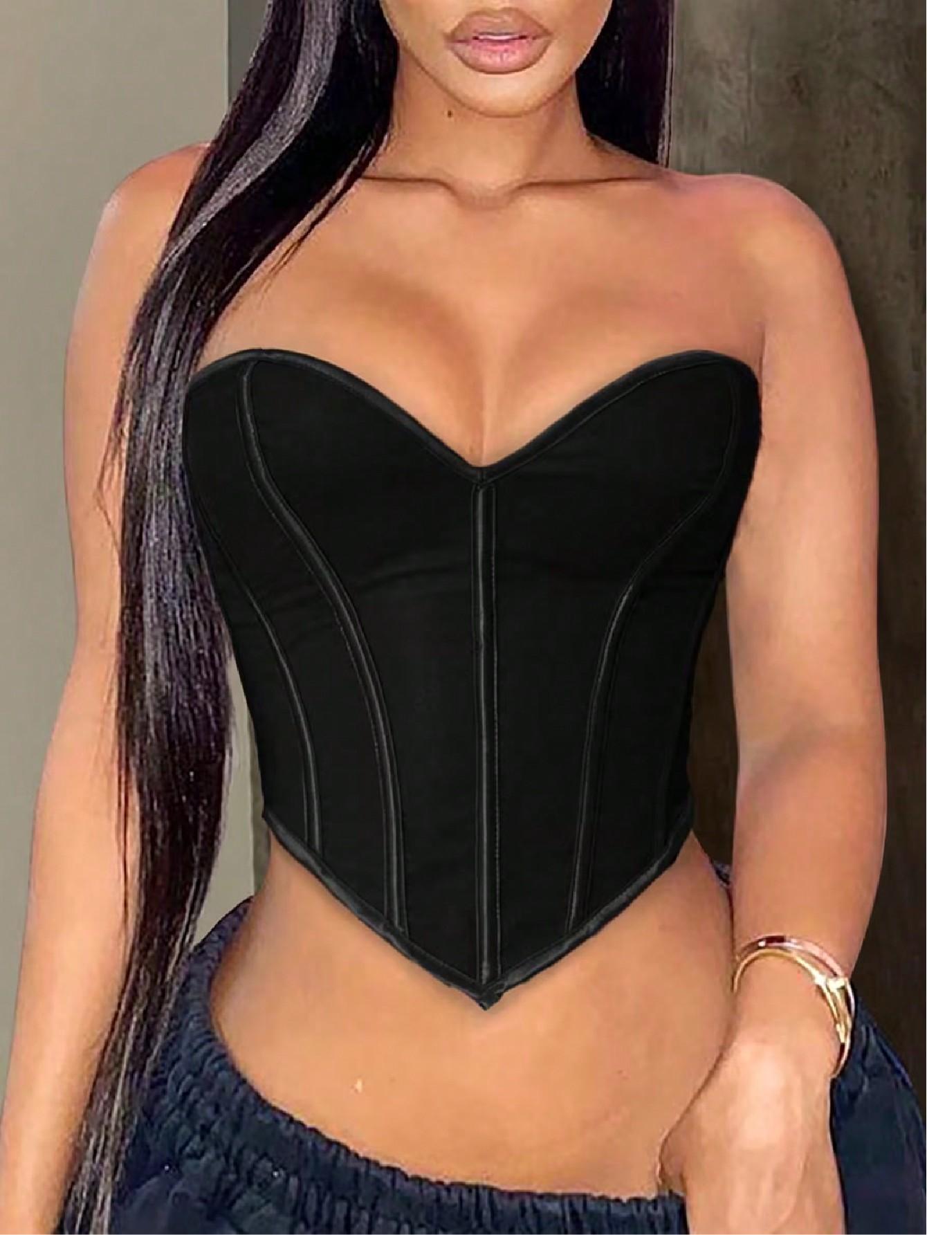 Sexy Strapless Crop Top Concert Outfits