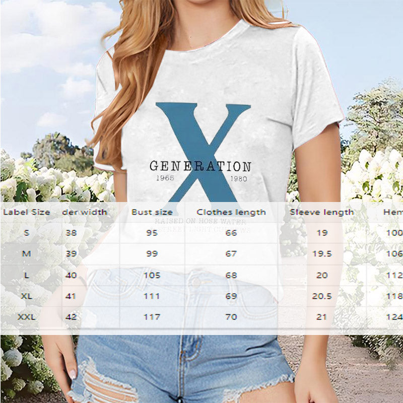Casual Round Neck Letter Print Top