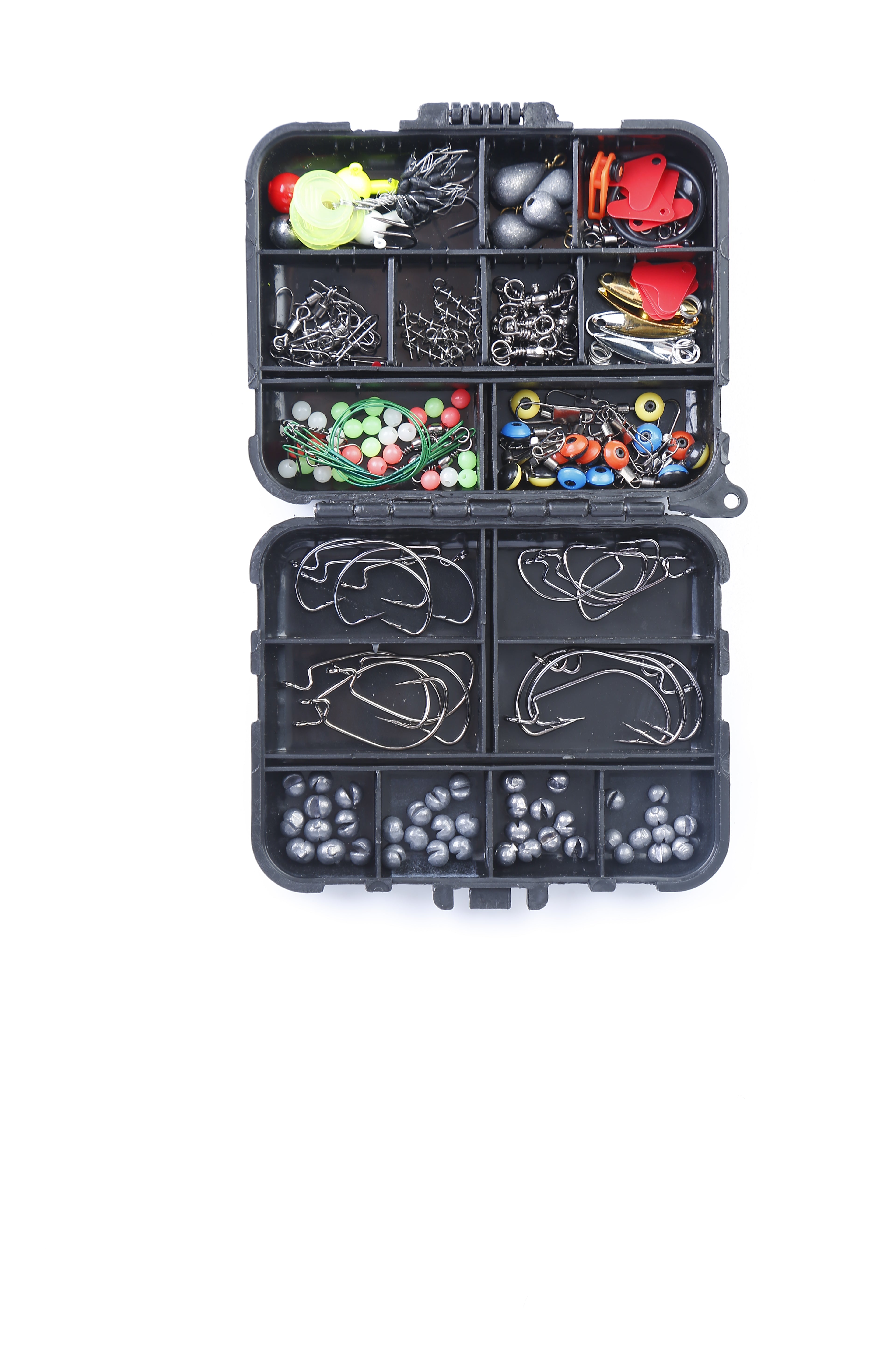 188Pcs Fishing Accessory Kit Portable Fishing Set Including Jig Hooks Sinker Weights Spoon Lure Removable Split Shot With Tackle Box
