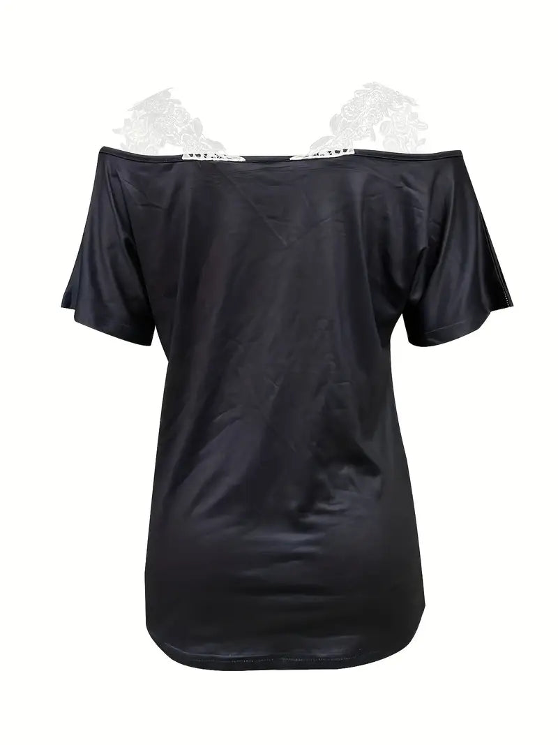 Casual Floral Print V-neck T-shirt