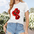 Red Floral Print Casual Top