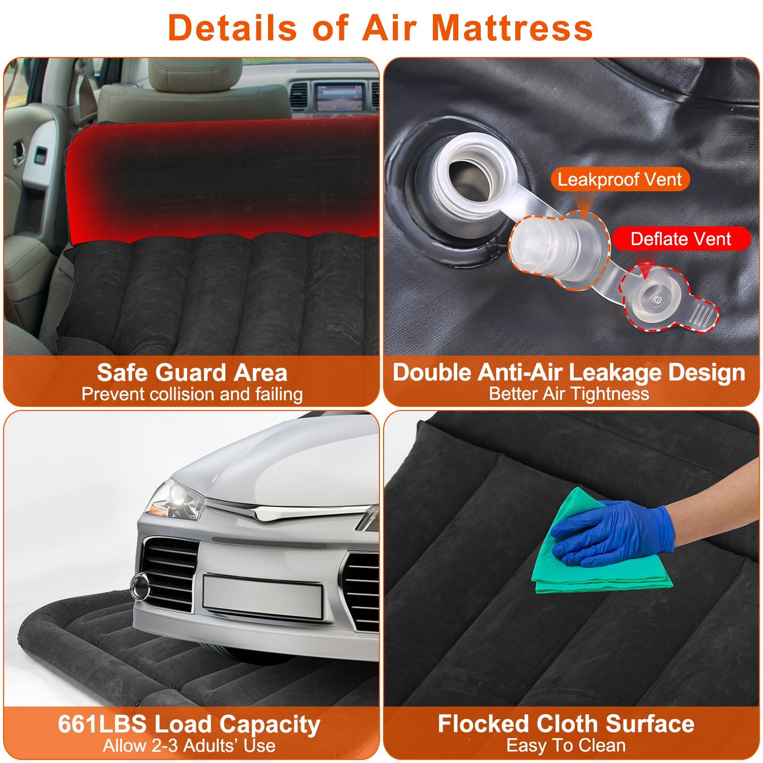 1Set Inflatable Thickened Camping Air Mattress