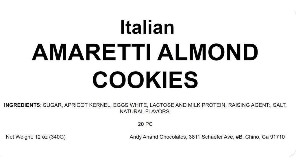 Andy Anand Italian Amaretti Almond Cookies, 20 pc, 8 Flavors – Gluten-Free, Baked in Italy, Authentic Recipe, Birthday & Holiday Gift Box