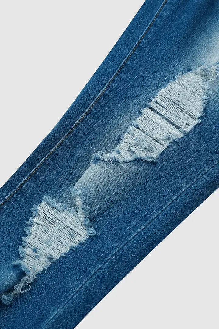 Distressed Ripped Blue Jeans – Urban Street Fit
