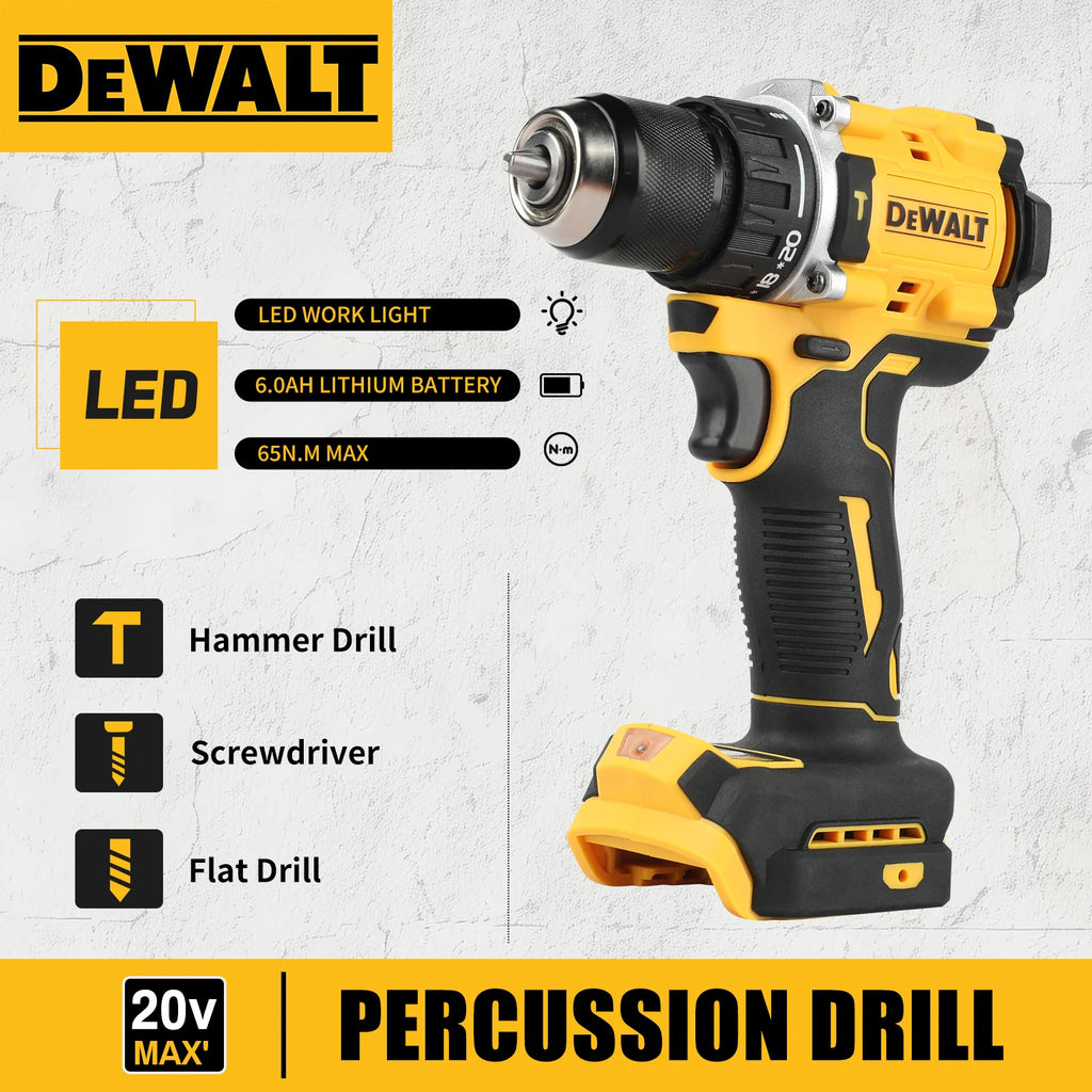 DEWALT DCD805 Brushless Compact 2 - Speed Hammer Drill 15+1 Torque Settings Pivoting LED Bare Machine