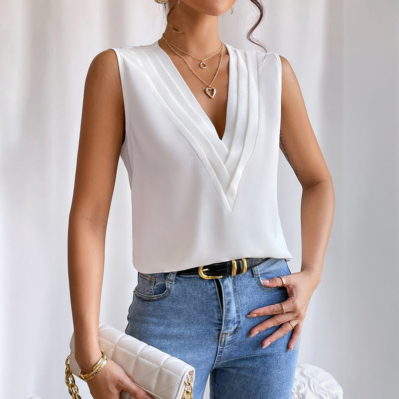 Elegant V Neck Tank Tops