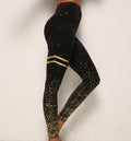 Gold Dot Striped Print Premium Butt Lifting Leggings