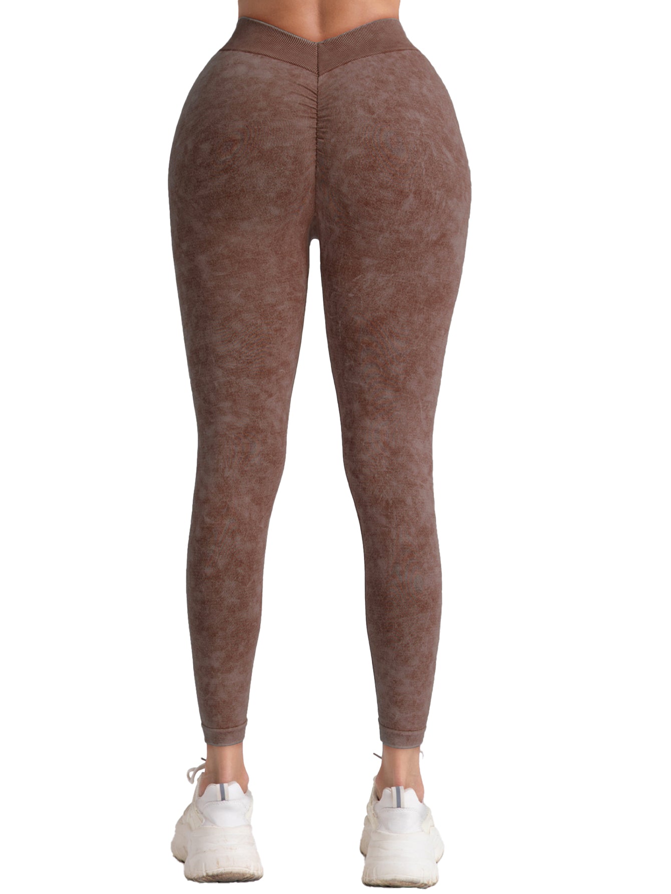 Seamless High Waist V Back Scrunch Butt Workout Leggings