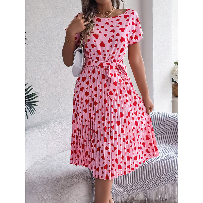 Heart Print Mini Dress