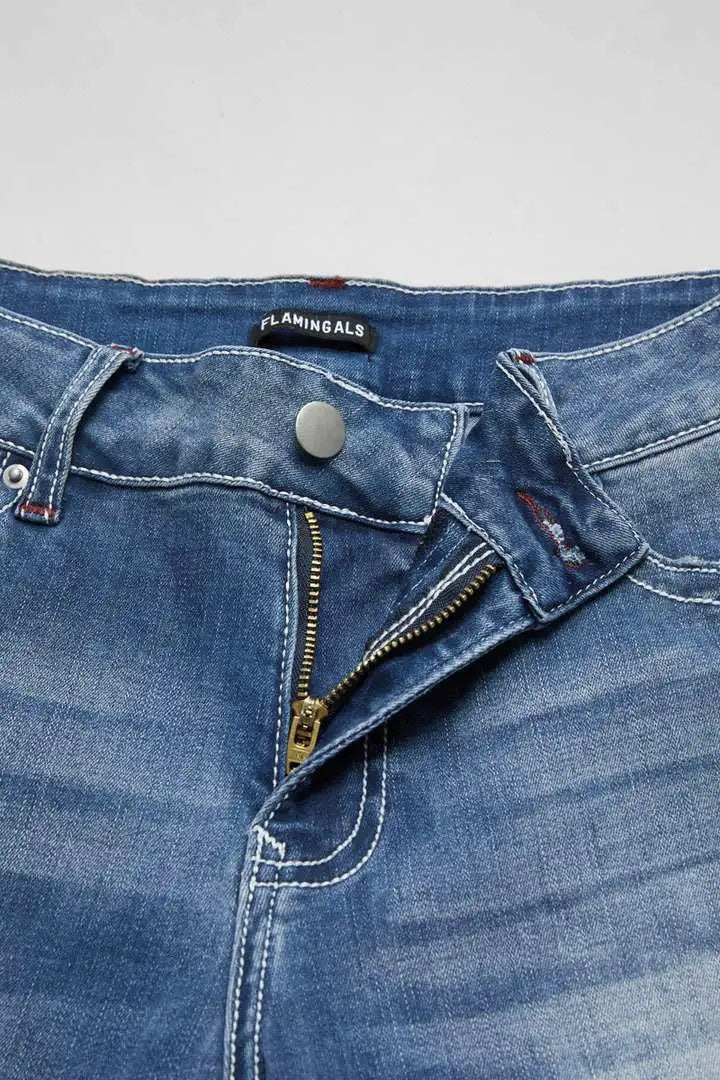 Classic Straight-Leg Blue Denim Jeans