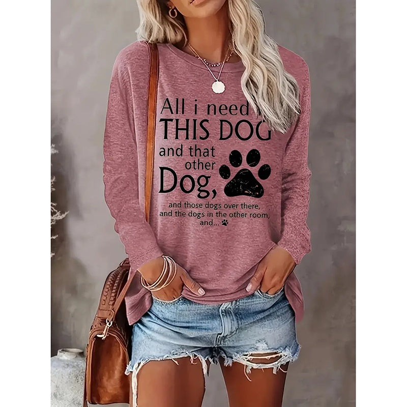 Dog Lover Graphic  Pullover Casual Shirt