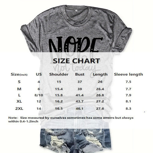 "Nope Not Today'' Letter Print Soft & Stretchy Casual Top
