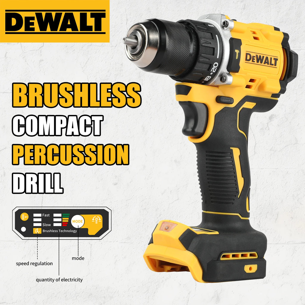 DEWALT DCD805 Brushless Compact 2 - Speed Hammer Drill 15+1 Torque Settings Pivoting LED Bare Machine