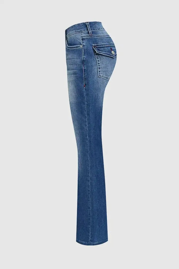Classic Straight-Leg Blue Denim Jeans