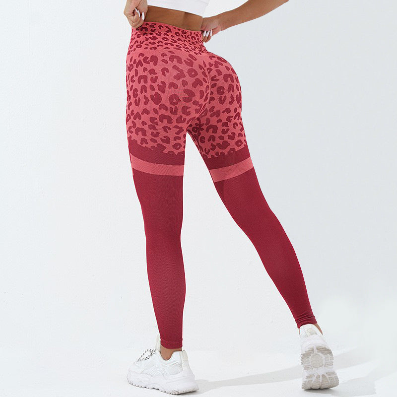 Elastic Leopard Print  Butt Lifting Seamless Leggings