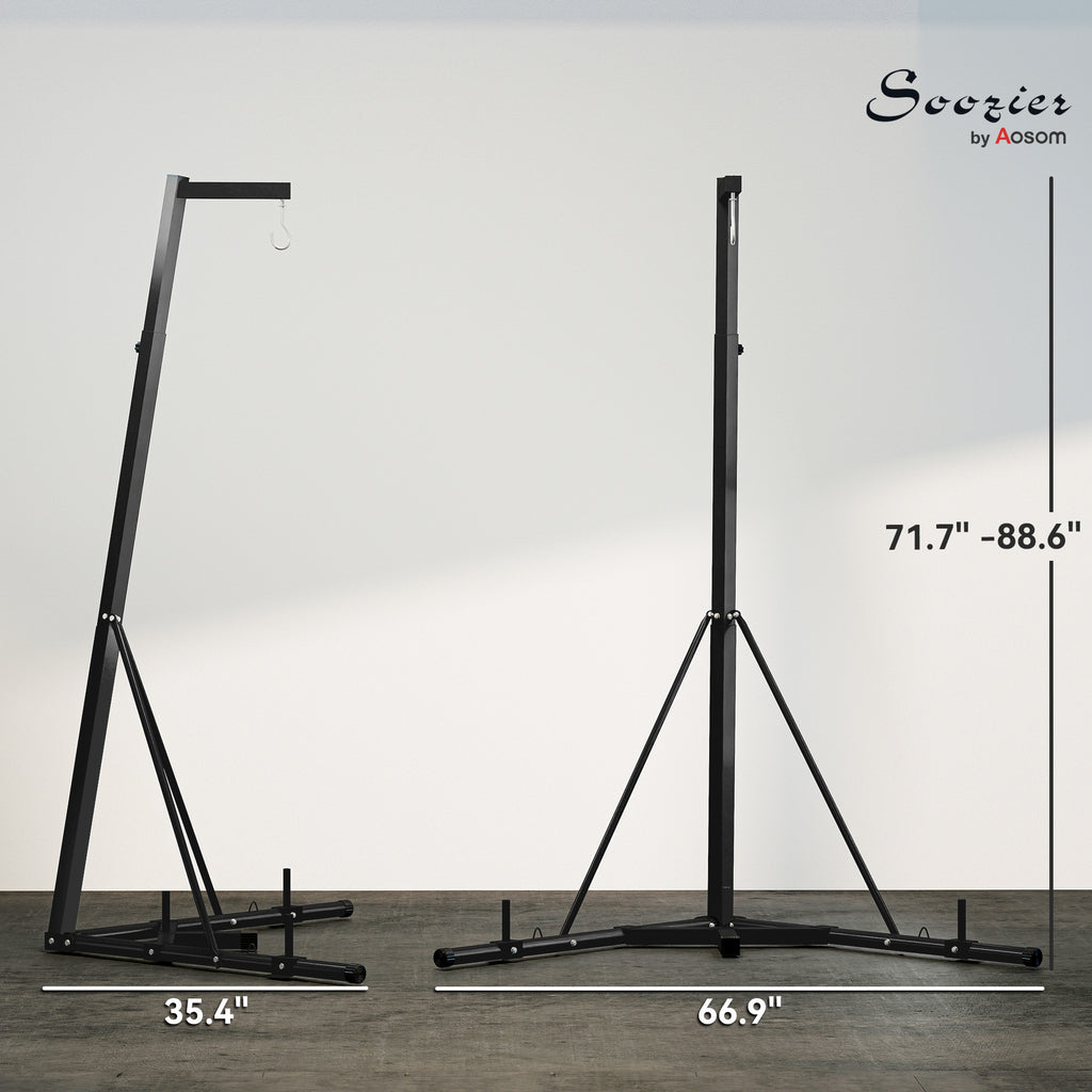 Foldable Punch Bag Stand, Height Adjustable Heavy Bag Stand with Weighted Base, For Home Gym