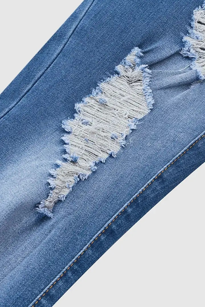 Distressed Ripped Blue Jeans – Urban Street Fit