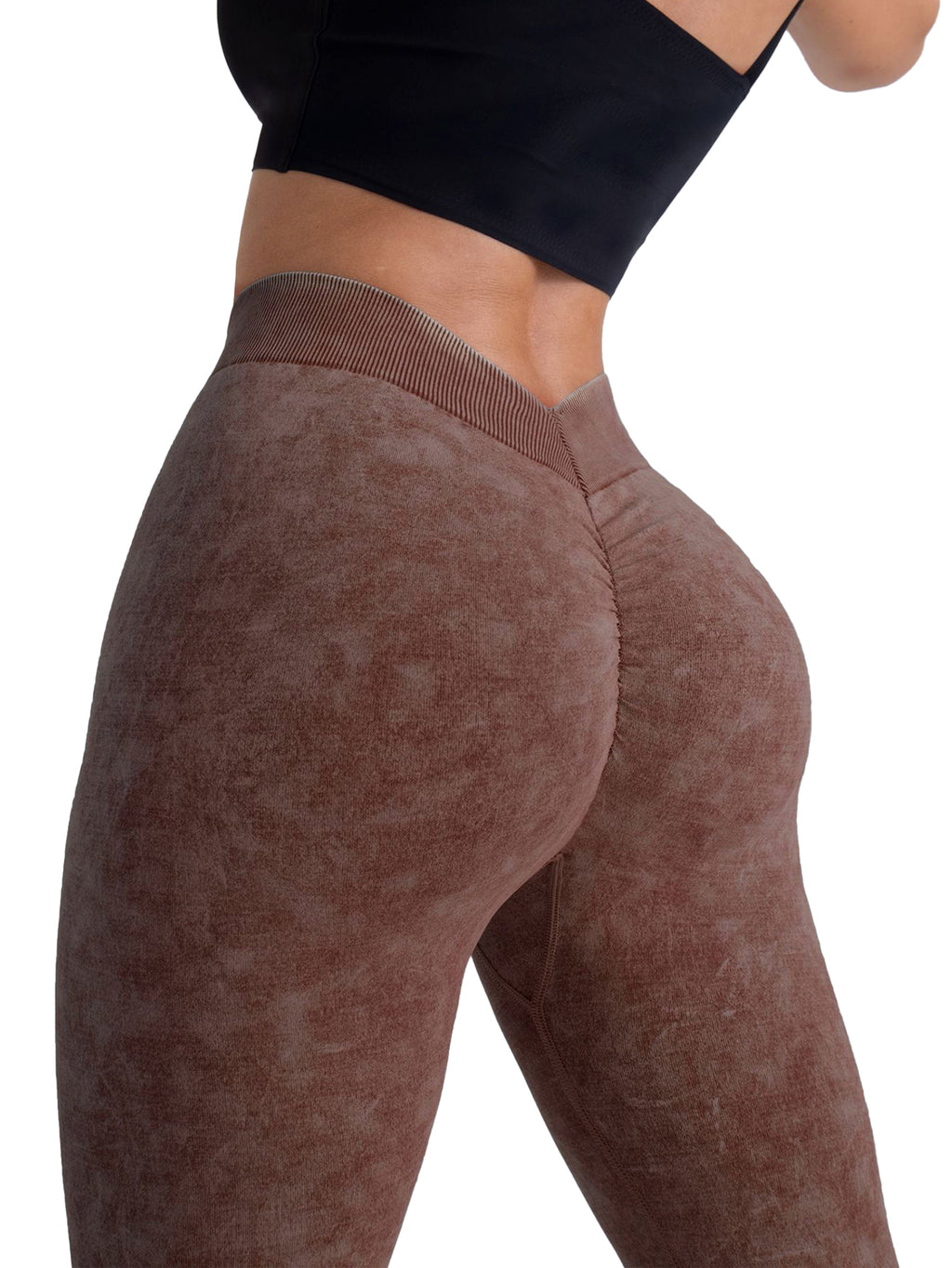 Seamless High Waist V Back Scrunch Butt Workout Leggings