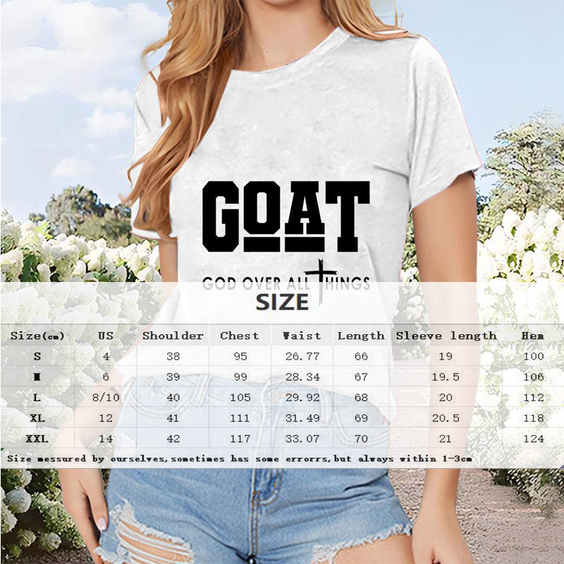 "G.O.A.T" Letter Print Casual T-Shirt