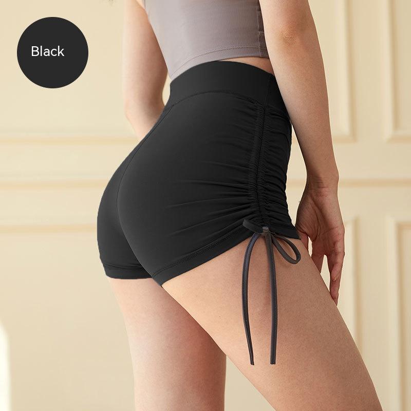 Solid Color High Waist Hip Lift Fitness Three Points Shorts