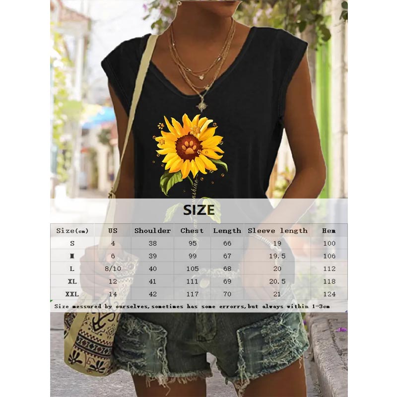 Sunflower Print Casual T-Shirt
