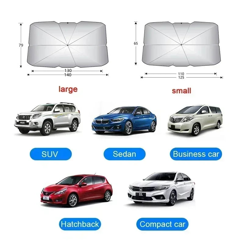 Fold Auto Car Windshield Sun Shade Covers Front Window Sunscreen Sun Visors Heat Insulation Sunshade Parasol for Car Accessories