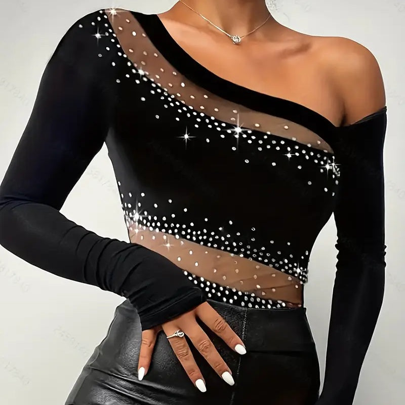 Sexy Slim Fit Shoulder Long Sleeve Clubwear