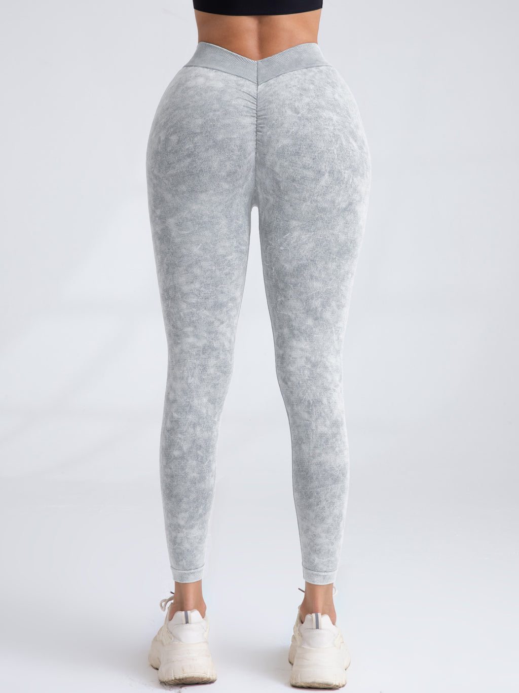 Seamless High Waist V Back Scrunch Butt Workout Leggings