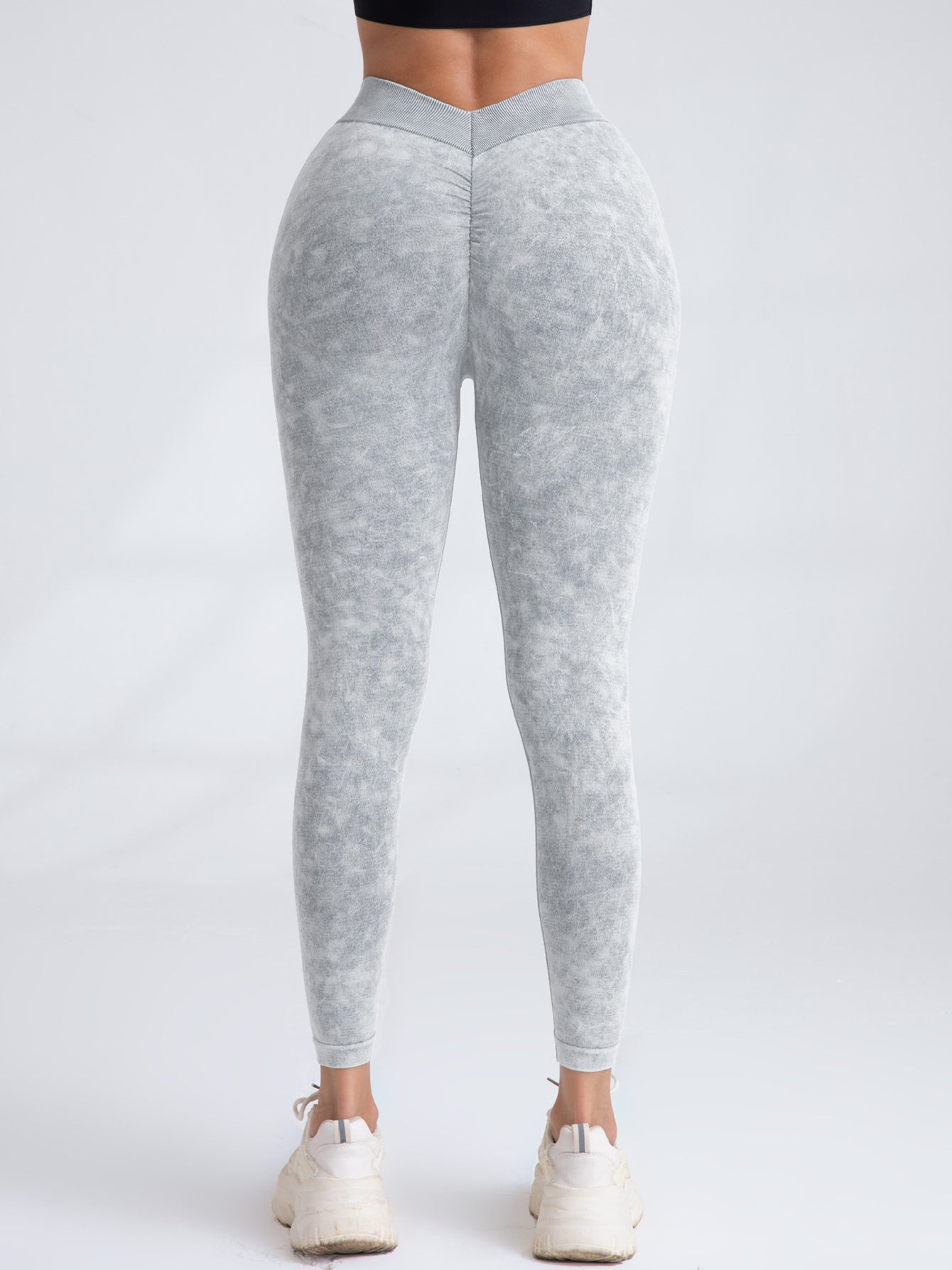 Seamless High Waist V Back Scrunch Butt Workout Leggings
