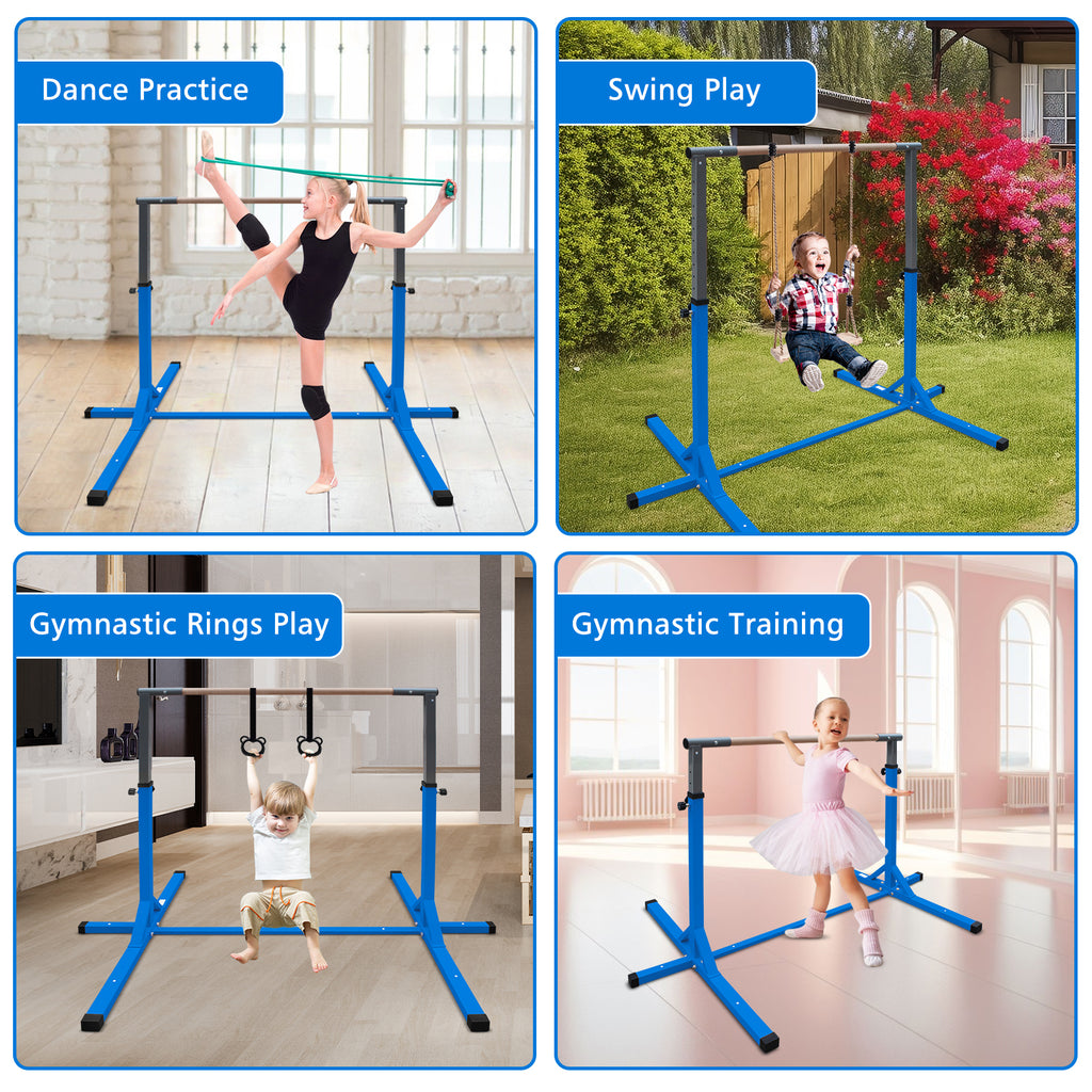 Gymnastics Bar For Kids, Adjustable Height Gym Bar