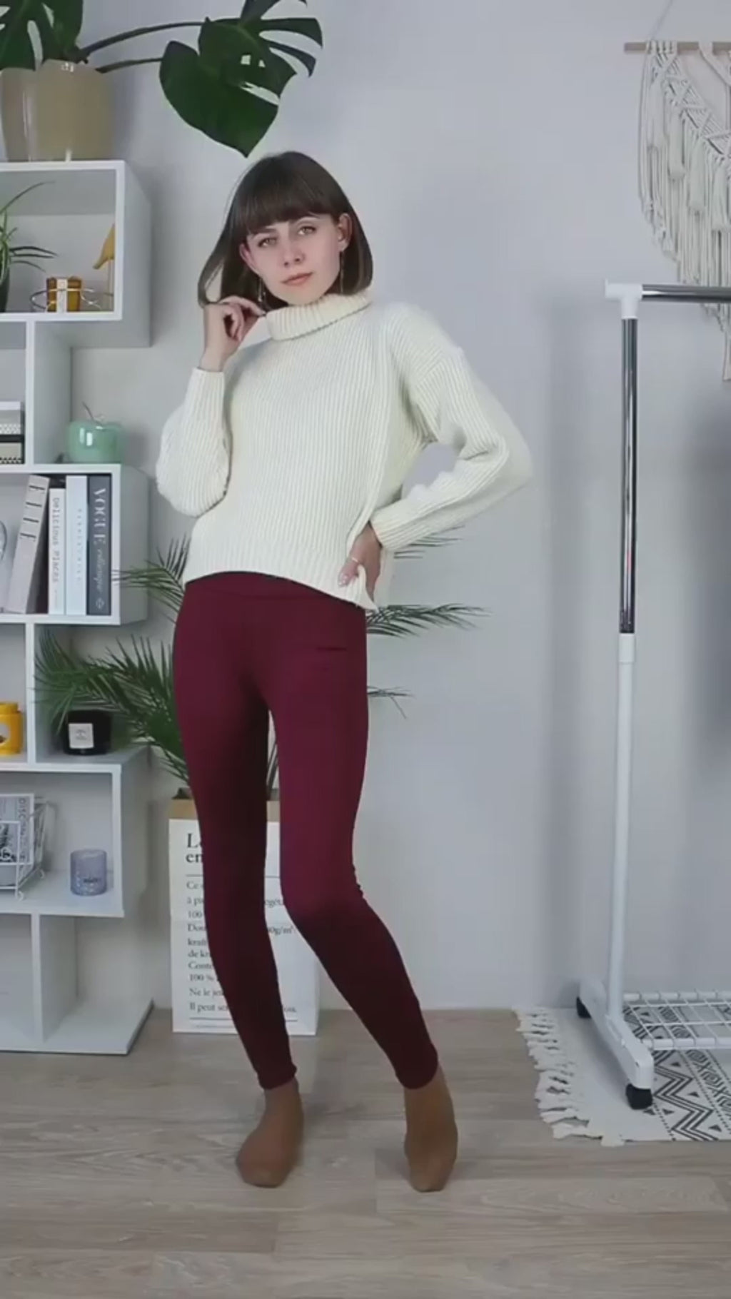 Premium Quality Stretch Lamb Cashmere Leggins for Winter